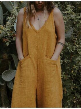 Myrah Penaloza Kundalini Playsuit Jumpsuit OS Tan